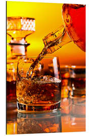 Magnettafel Glas mit Whiskey und Eis