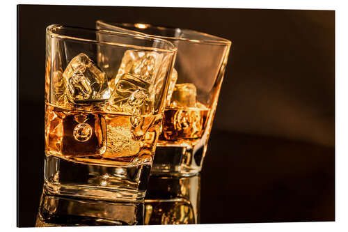 Tableau en aluminium Verres de whisky