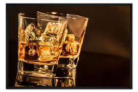Gerahmter Kunstdruck Whisky Gläser