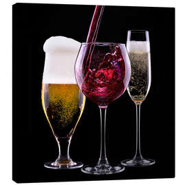 Canvas print drinks - beer, wine and champagne
