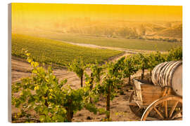 Holzbild Weinberg zur Weinlese