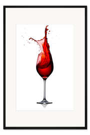 Gerahmter Kunstdruck Rotweinglas