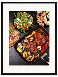 Gerahmter Kunstdruck BBQ - Gericht