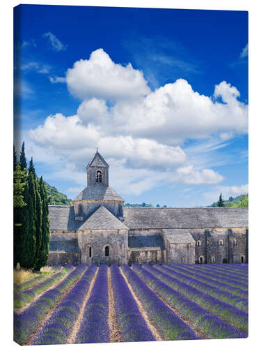 Canvas print Sénanque abbey with lavender field, Provence, France