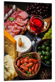 Gallery print Antipasti and red wine