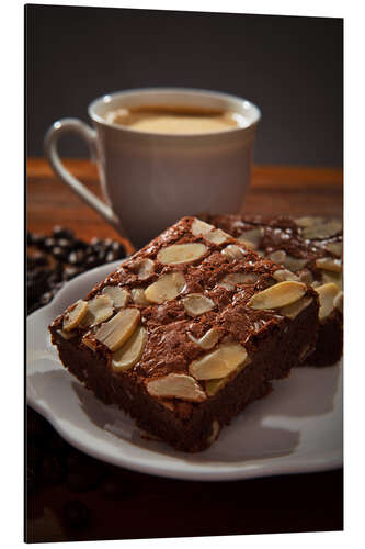 Tableau en aluminium Brownie et tasse de café