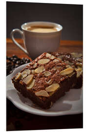 Foam board print brownie and hot coffee