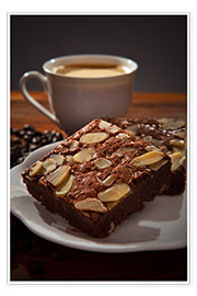 Poster  brownie and hot coffee