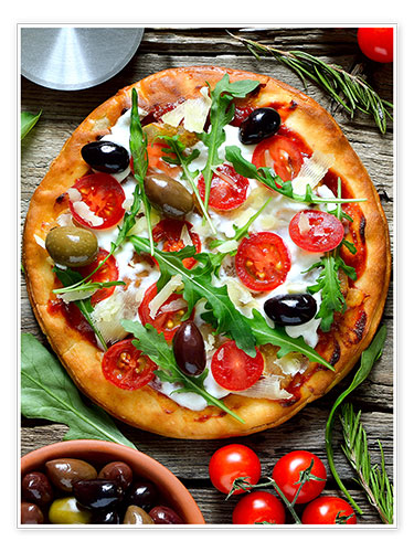 Poster Frische selbstgemachte Pizza