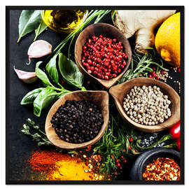 Gerahmter Kunstdruck Kräuter und Gewürze