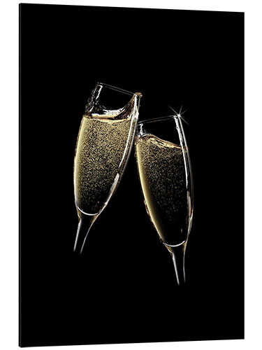Alubild Prost! Zwei Champagner Gläser