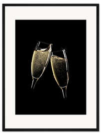 Gerahmter Kunstdruck Prost! Zwei Champagner Gläser