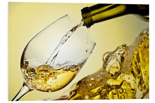 Foam board print White wine in a wine glass