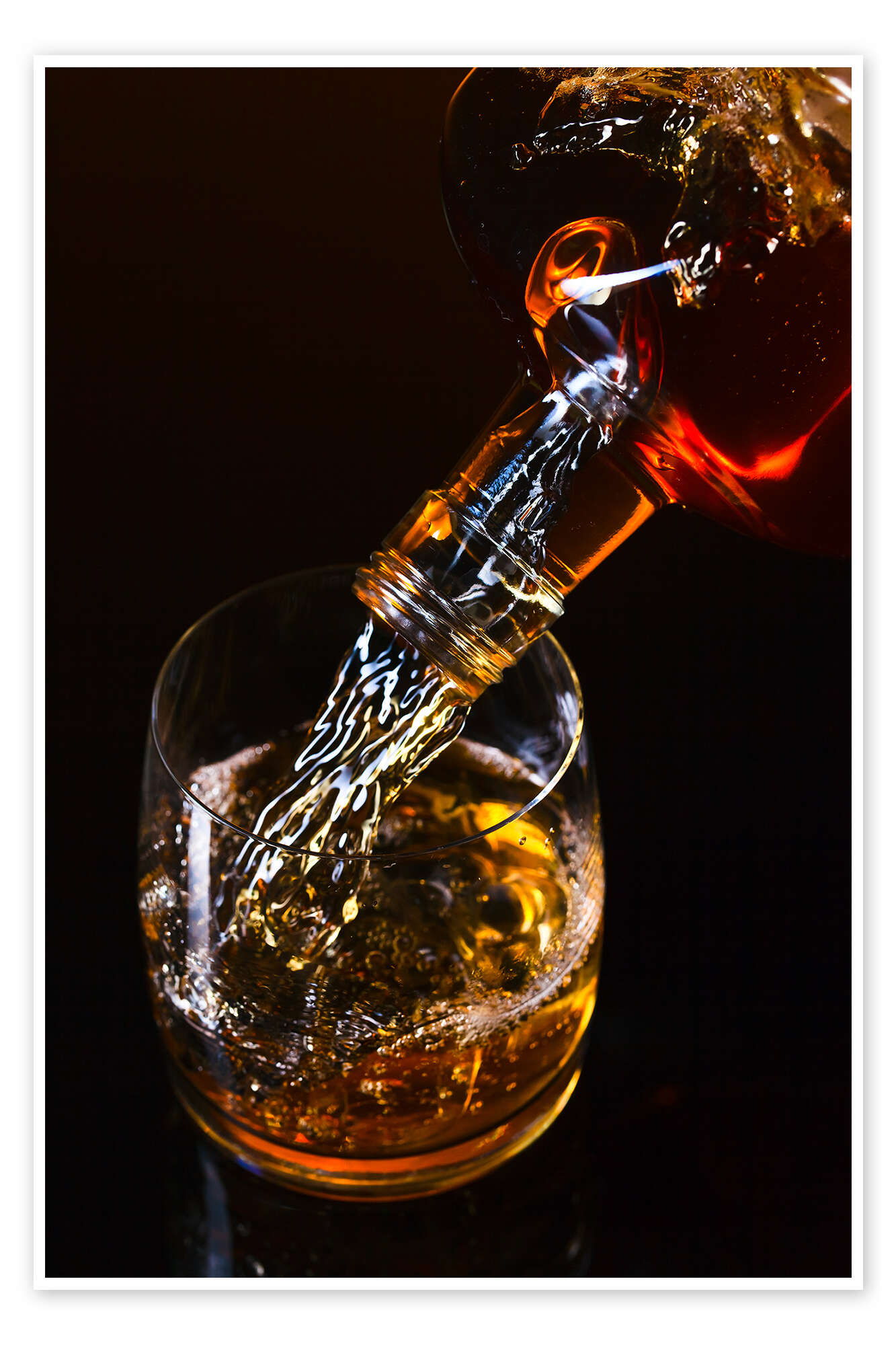 Whiskey And Ice On A Glass Table Print By Editors Choice Posterlounge