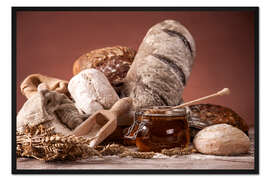 Gerahmter Kunstdruck Bäckerei-Konzept! Frisches Brot