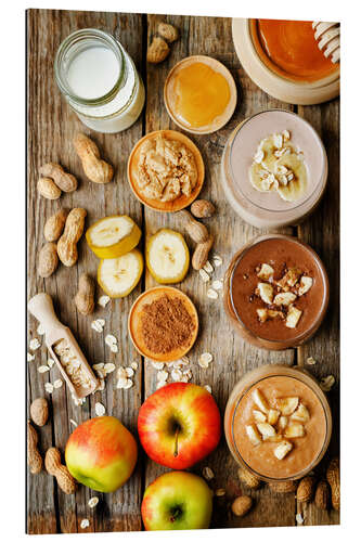 Galleriprint peanut butter smoothie with chocolate, apples, banana and oats