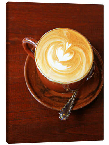 Canvas print Cappuccino with heart shape