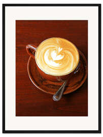 Gerahmter Kunstdruck Cappuccino mit Herzform