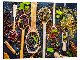 Magnettafel Tee in Holzlöffeln