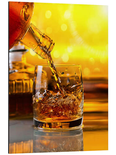 Aluminium print Whiskey with ice