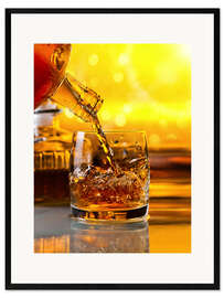 Gerahmter Kunstdruck Whisky mit Eis