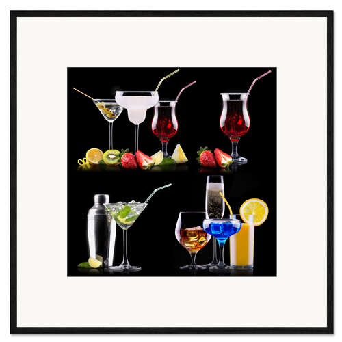 Impression artistique encadrée different alcohol drinks