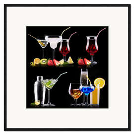 Impresión de arte enmarcada different alcohol drinks