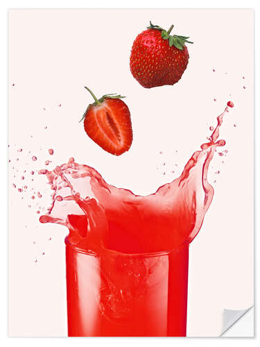 Selvklebende plakat strawberry juice