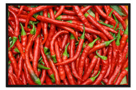 Gerahmter Kunstdruck Rote Scharfe Chilli Schoten