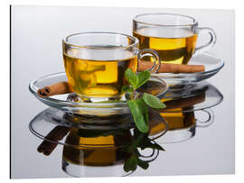 Magnettafel Tee-Tassen mit frischer Minze