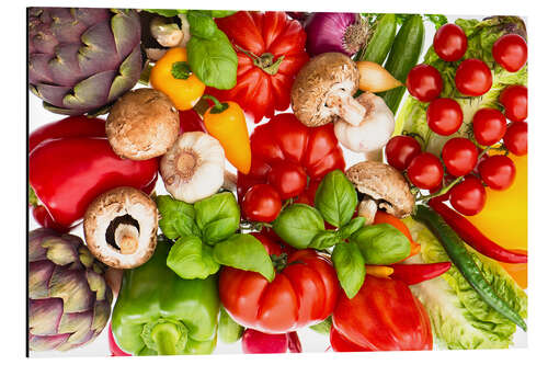 Aluminium print Fresh vegetables and herbs