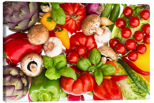 Canvas print fresh vegetables and herbs