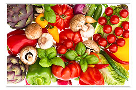 Wandbild  Frisches Gemüse und Kräuter