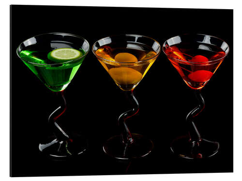 Aluminium print Glasses Of Cocktail Drinks