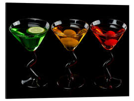 Aluminium print Glasses Of Cocktail Drinks