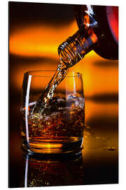 Magnettafel Whisky und Eis auf einem Glastisch