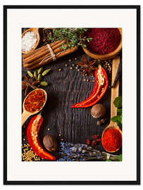 Gerahmter Kunstdruck Scharfe Gewürze und Kräuter