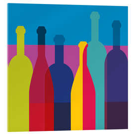 Tableau en verre acrylique  Bouteilles de vin