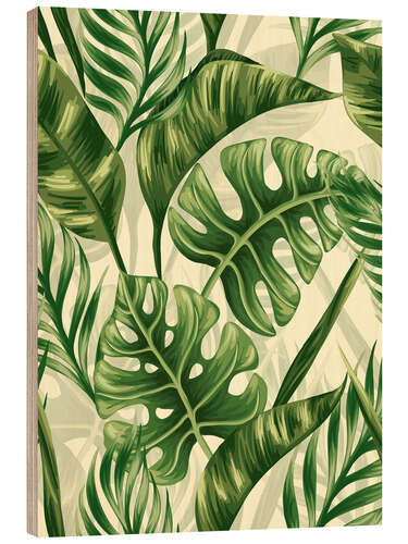 Wood print Monstera