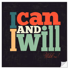 Sticker mural I can and i will