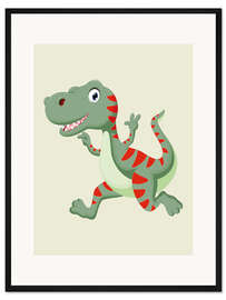 Gerahmter Kunstdruck Lachender Dino