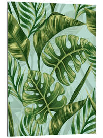 Aluminium print Monstera Leaves