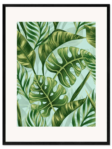 Plakat artystyczny premium w ramie Monstera Leaves