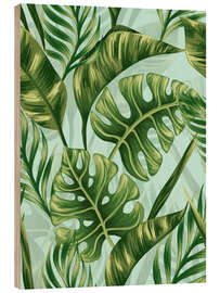 Quadro de madeira Monstera Leaves