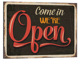 Magnettafel Wir haben geöffnet! (Englisch)