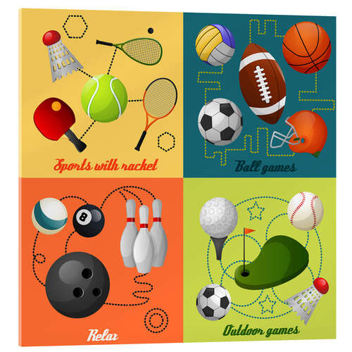 Tableau en verre acrylique Fais du sport ! (anglais)