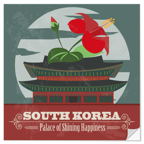 Selvklebende plakat South Korea - Palace