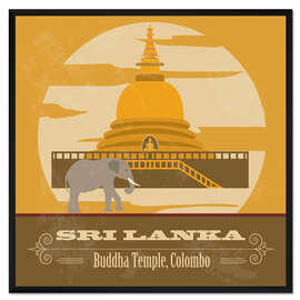 Gerahmter Kunstdruck Sri Lanka - Buddhatempel