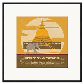 Impresión de arte enmarcada Sri Lanka - Buddha Temple