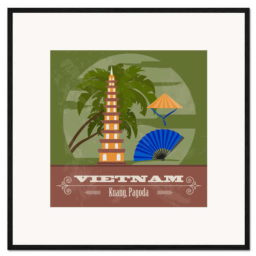 Innrammet kunsttrykk Vietnam - Kuang, Pagoda